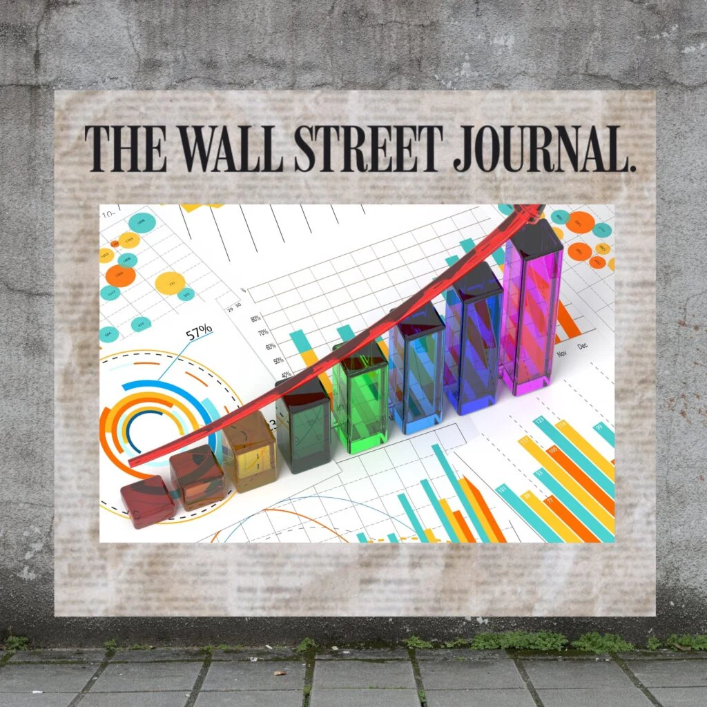 A colorful 3D bar graph and chart display Public Relations insights against a concrete wall, highlighting Austin PR Management strategies.