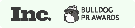 Inc bulldog PR award logo.