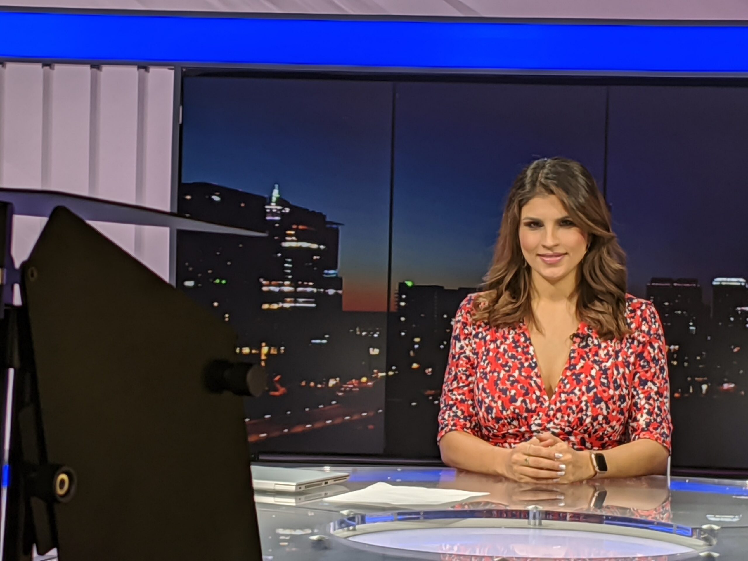 Marin Richardson anchoring on TV